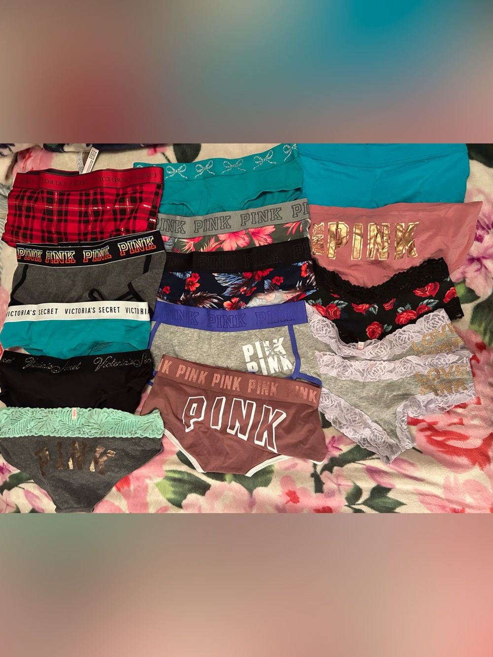 Victoria's Secret PINK Mixed Color Women's Briefs Pack 15 pairs